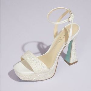 Brand New Betsey Johnson Crystal Embellished Platforms